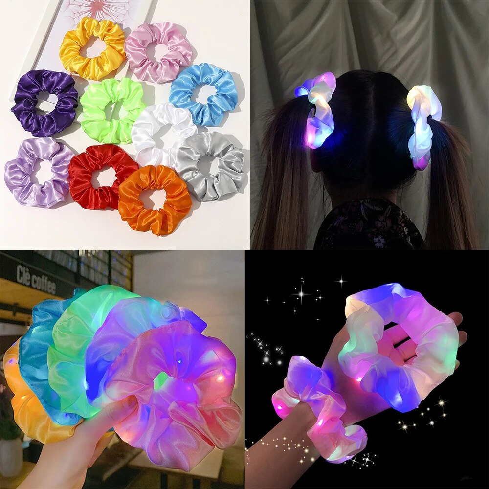 4pc Satin LED Scrunchies