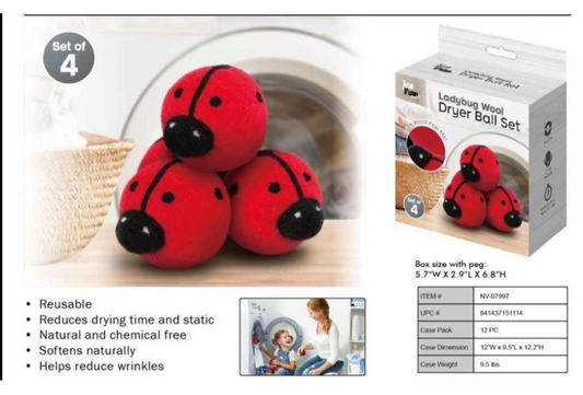 Ladybug Wool Dryer balls