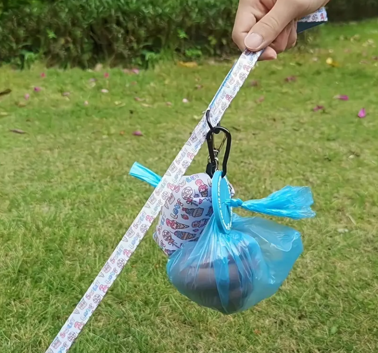 Hands-Free Dog Poop Bag Holder for Leash