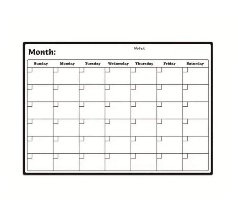 Magnetic Fridge Calendar