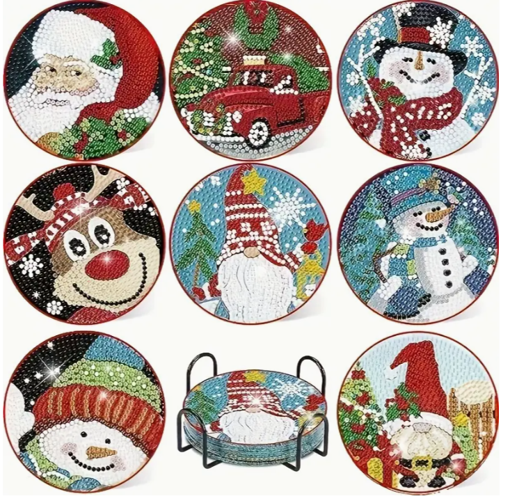 Christmas Diamond Dot Coaster Set