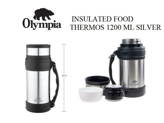 Olympia Insulated Food Thermos - 1200ml Silver