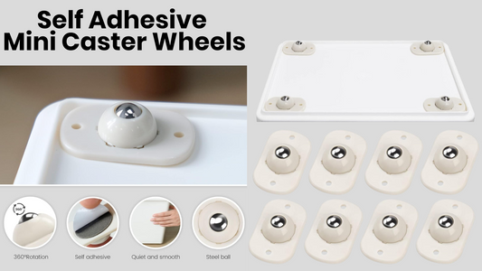 8pk Self  Adhesive Mini Caster Wheels