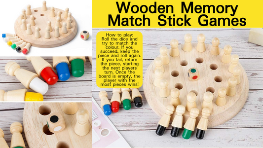 Wooden Memory Match Stick Game