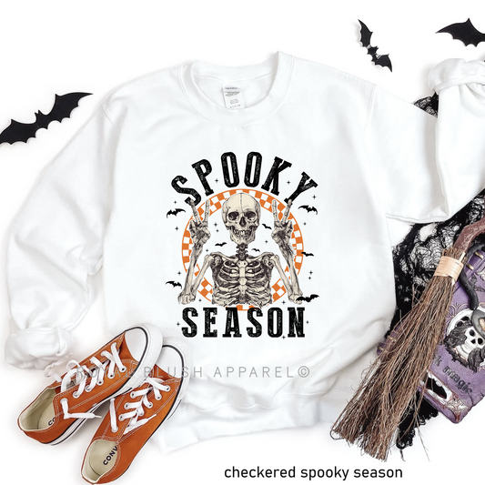 Checkered Spooky Season - RBA Spooky Vibes Crewnecks 2024