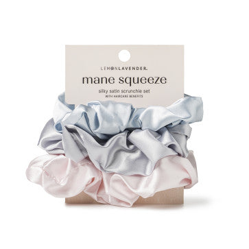 Lemon Lavender - Mane Squeeze Oversized Satin Scrunchie Set of 3