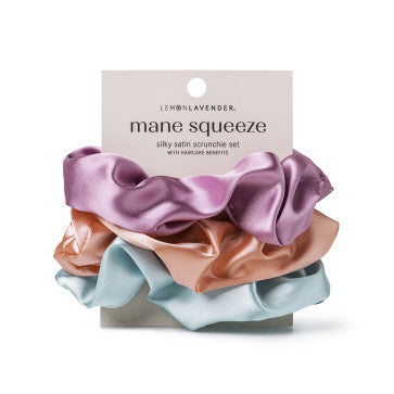 Lemon Lavender - Mane Squeeze Oversized Satin Scrunchie Set of 3