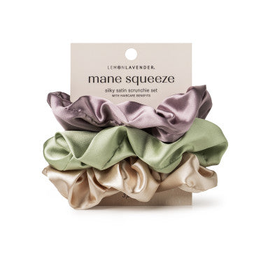 Lemon Lavender - Mane Squeeze Oversized Satin Scrunchie Set of 3