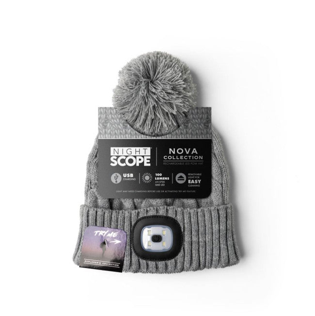 Night Scope - Nova Collection Rechargeable LED Pom Hat