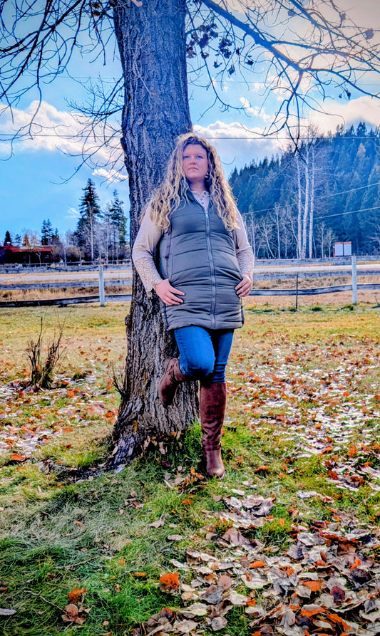 Mid Length Hooded Puffer Vest