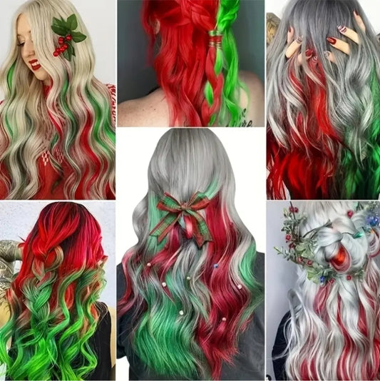 15 Pack Clip-in Festive Hair Colors