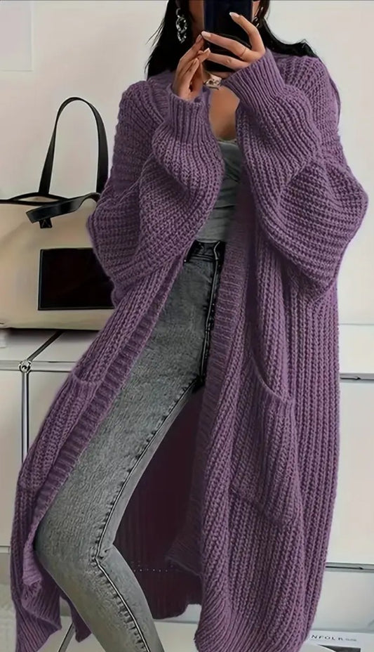 Extra Long Knit Cardigan