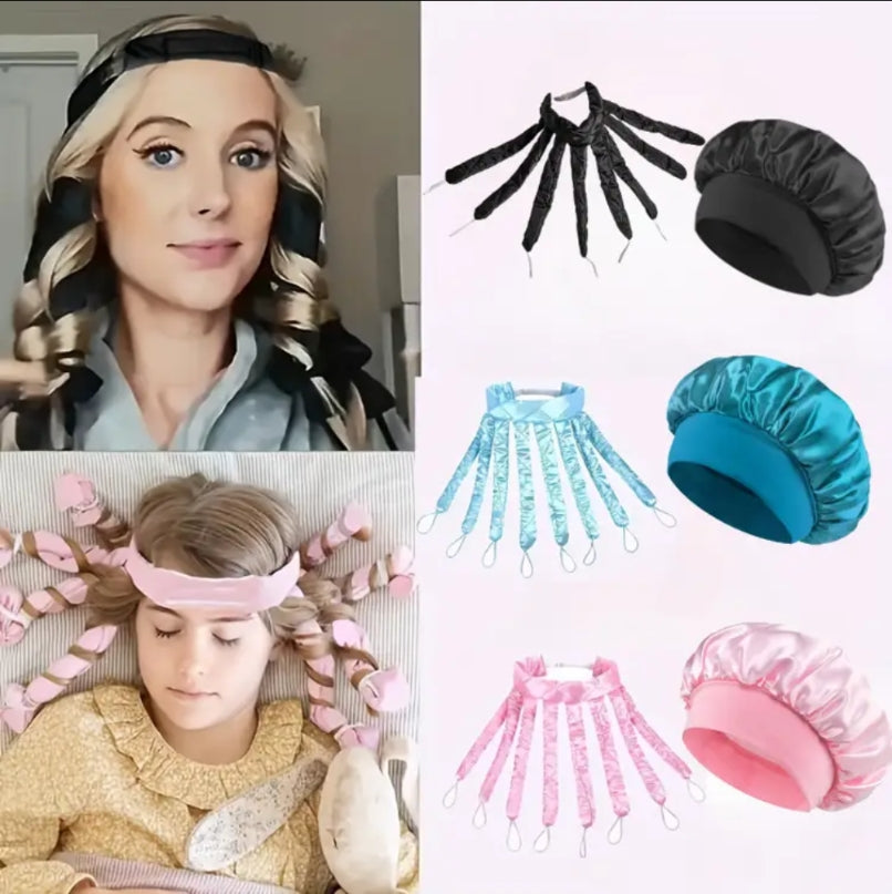 Heatless Hair Curler & Bonnet Set