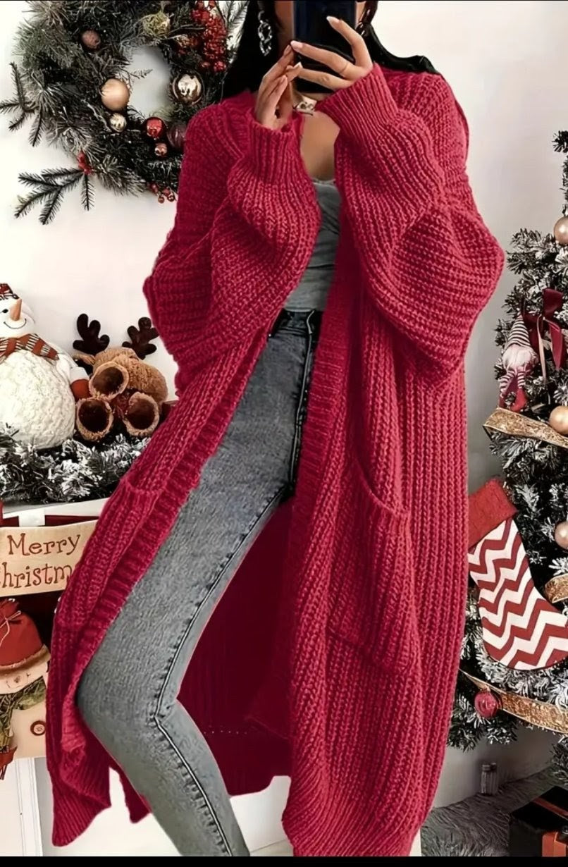 Extra Long Knit Cardigan