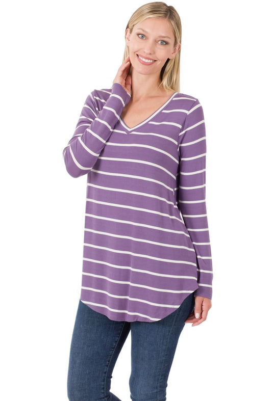 Lilac Striped Long Sleeve