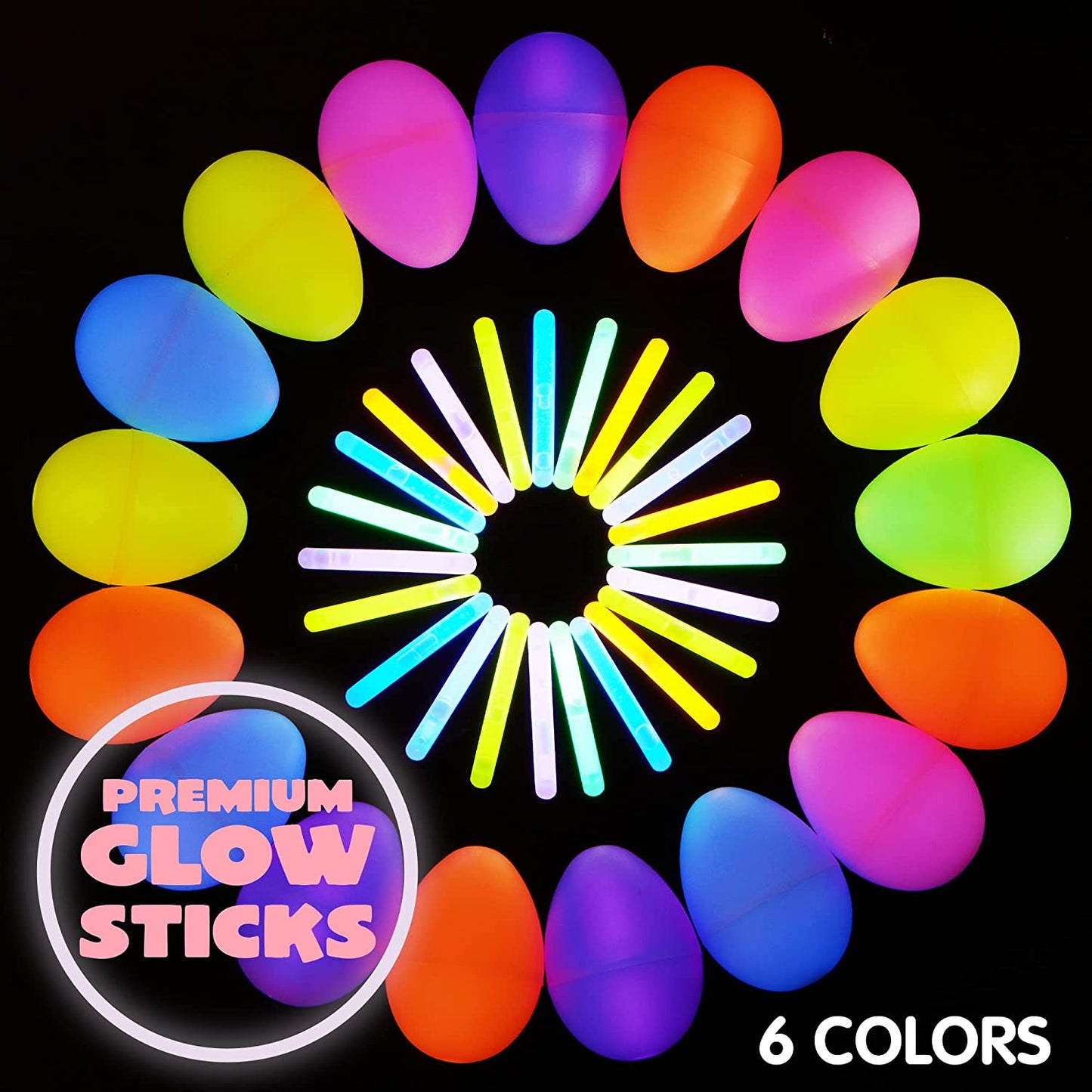 6pk Glow Stick Easter Eggs