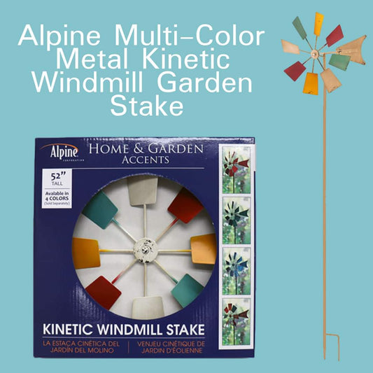 Alpine Multi Color Metal Kinetic Windmill Garden Stake